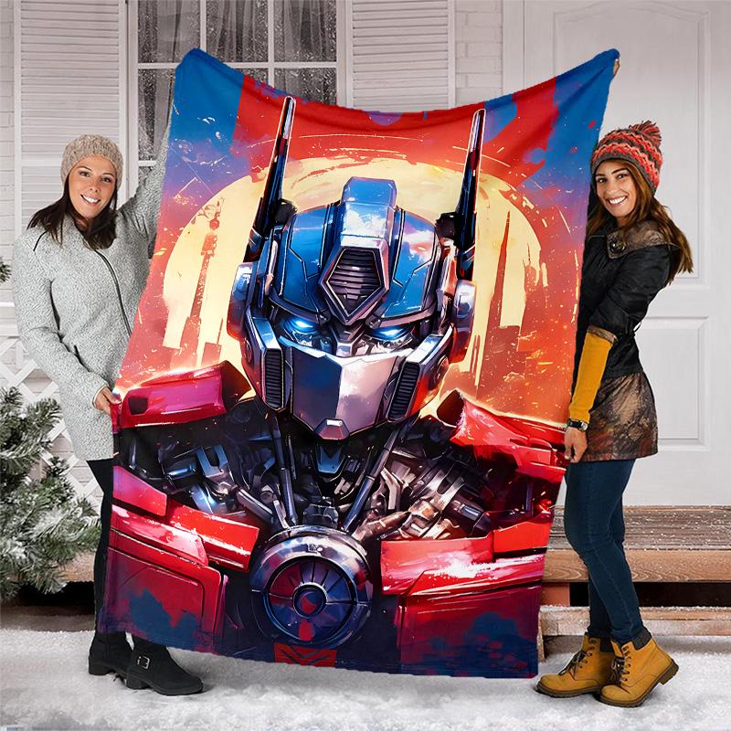 Bumblebee and Optimus Prime1 printed throw blanket—lightweight,soft,warm;versatile blanket for all seasons—perfect as &air-conditioning throw,nap blan