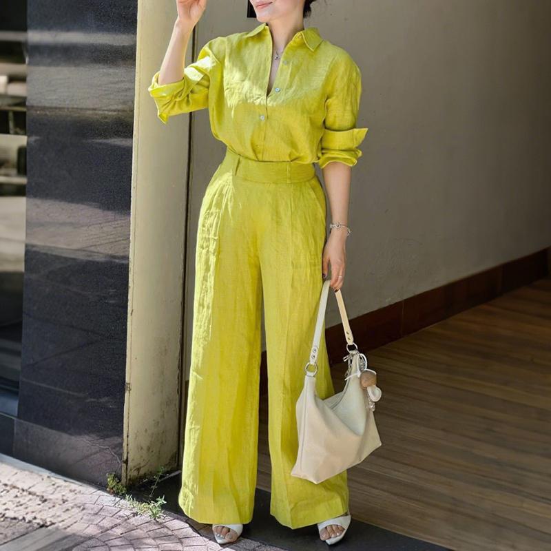 

ZANZEA Женская блузка с длинным рукавом и брюки повседневный комплект из двух частей 5XL