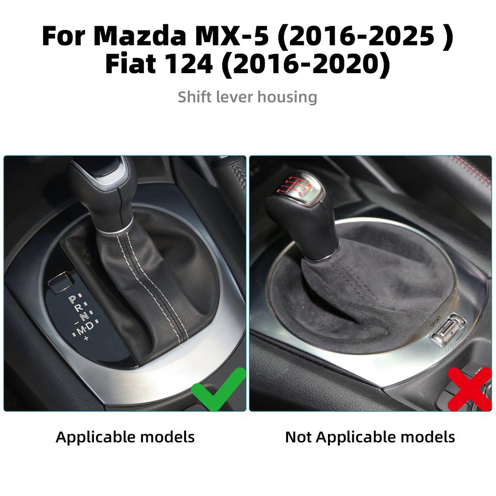 For Mazda MX-5 MX5 Miata Roadster ND ND2 MK4 2015-2025/Fiat 124 2016-2020 Real Soft Carbon Fiber Sticker Car Gear Shift Trim