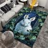 Enchanted Rabbit Rug with Moon and Stars - Magical Home Decor for Fantasy Fans | Cozy Living Room Carpet Skid resistant carpet