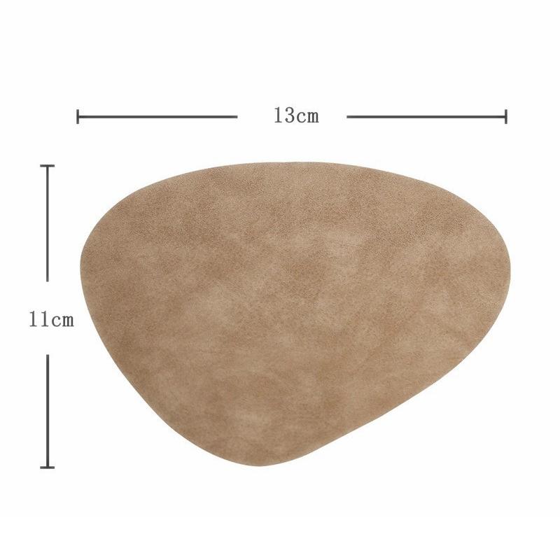 

Trendy Irregular PU Leather Placemat And Coaster Waterproof And Oil-Proof Table Mats Western Restaurant Heat-Insulating Mats