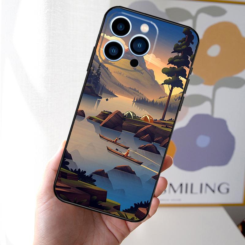 Nature Camping Art Phone Case For iPhone 13 12 11 Pro Max 13 Mini X XR XS Max 7 8 Plus SE 2020 Back Cover