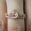 Sanjie 18K Rose Gold-Plated Square Ring Set with Zircon