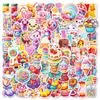 100 Colorful Candy Cartoon Graffiti Stickers Lollipop Ice Cream Diy Decorative Handbook Girl Heart Sticker
