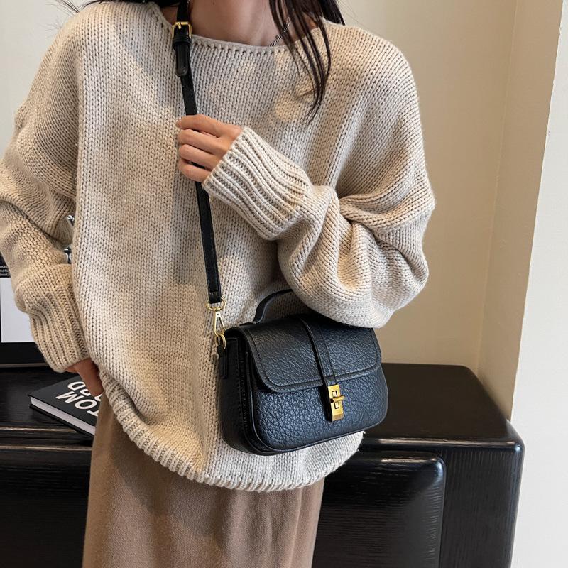Premium Bag Women'S Bag Trendy Commuter Texture Messenger Bag Fashionable Retro Portable Small Square Bag
