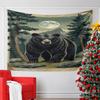 Majestic Bear In Moonlit Forest Scene Pattern Wall Hanging Tapestry Decorative Tapestry Home Decor for Bedroom and Living Room