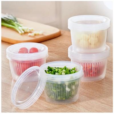 350ml Condiments Crisper for Home,kitchens Accessories - Fridge Scallion/Ginger/Garlic Drainage Fresh-Keeping Box