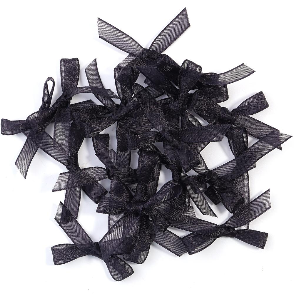 

20pcs 3X4.2cm Satin Ribbon Bows Colorful Mini Organza Lace Bow For DIY Crafts Wedding Party Clothing Gift Decoration Accessories 3X4.2cm чёрный