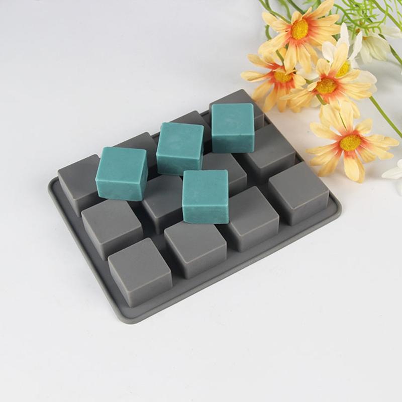 Silicone Fondant Molds Square Cube Shape Handmade DIY Soap Resin Crafts Cake Decorating Tools for Kitchen Durable Baking