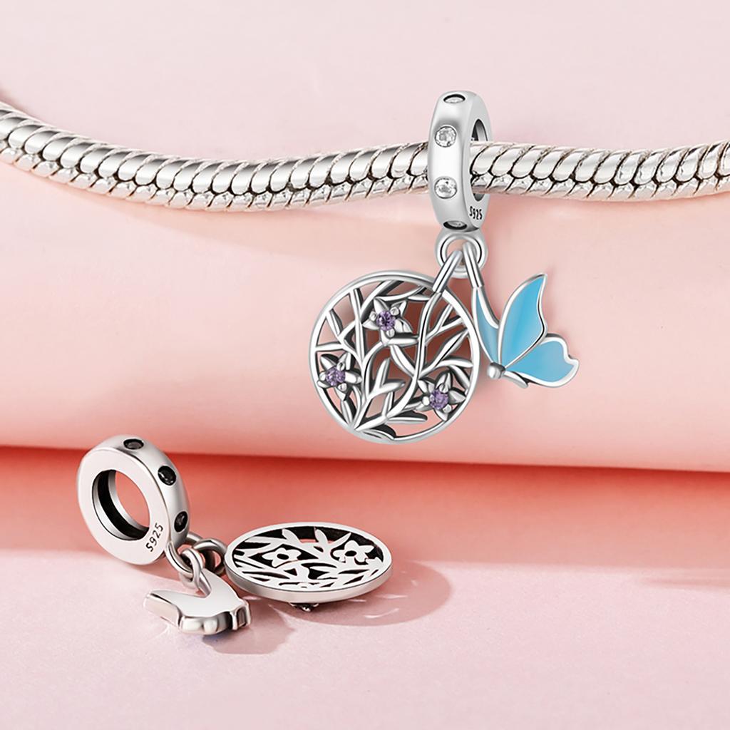 Beads Copper Charms Original Anemone Flower Pendant Beads Fit Bracelet Jewelry Diy Women Fine Gift Accessory