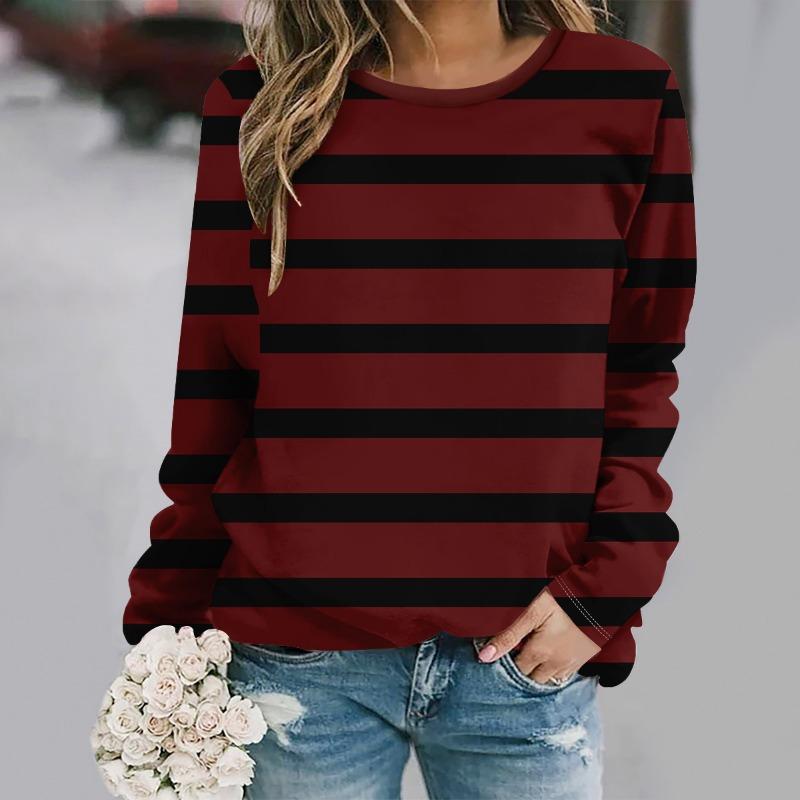 Autumn Fashion 3D Print Crew Neck Long Sleeve T-Shirt Casual Women Clothing Y2k Clothes Harajuku Female Clothing Plus Size Tops