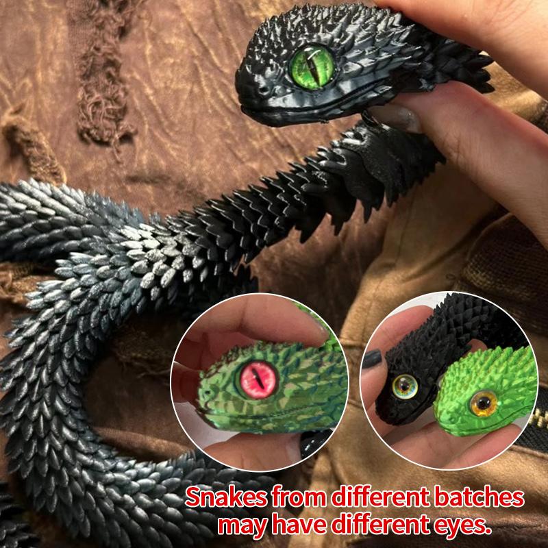 30-60cm 3D Printed Snake Flexible Joint Snake Model Toy Printed Figure Office Desktop Decor Ornament Birthday Gift Stress Relief