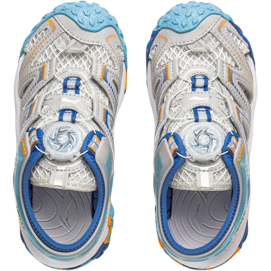 Li Ning Kids Outdoor Synthetic Leather Fabric Comfortable Soft Non-Slip Wear-Resistant Low-Top Sandals Kids sandals Static-Grey Light-Grey YKEV028-7