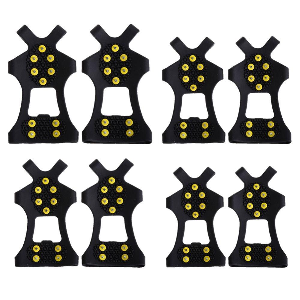 1Pair 10 Studs Anti-Skid Snow Ice Gripper Climbing Shoe Spikes Grips Cleats Overshoes Crampons Spike Shoes Crampon S/M/L