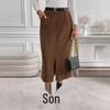 European & American Retro Corduroy Slit Skirt - Autumn/Winter 2026: Elegant Women's Commuting Style