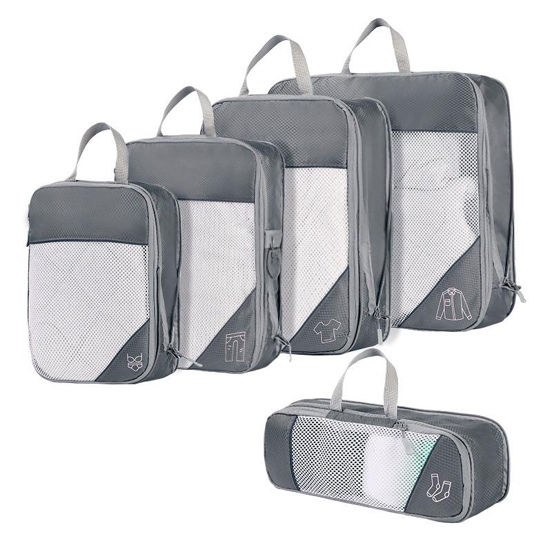 Four-Piece Compression and Moisture-Proof Travel Storage Bag Set for Luggage, Toiletries, and Makeup