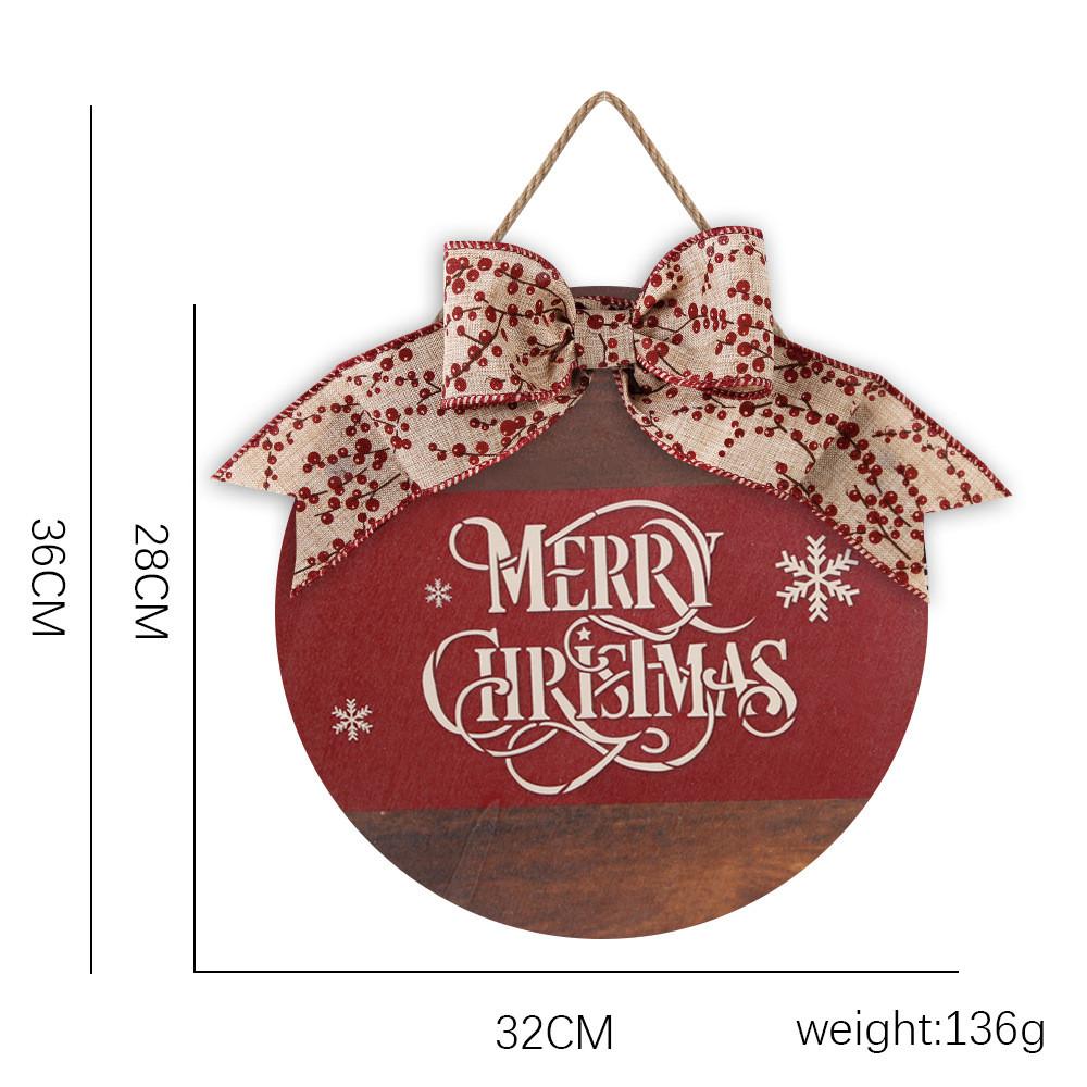 

Праздничное деревянное рождественское подвесное украшение, круглое, с красивым бантом, для использования в помещении Letter Snowflake Tag