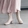 HIMIKO / 5.5cm Heel Sheep Leather Stretch Boots / 631404 Ivory 225
