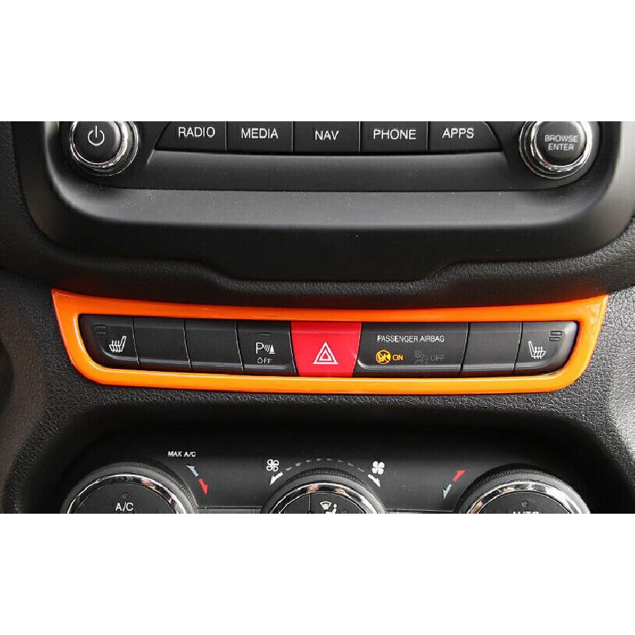 For Jeep Renegade 15 16 17 Glossy Orange Emergency Light Switch Panel Trim 1pcs