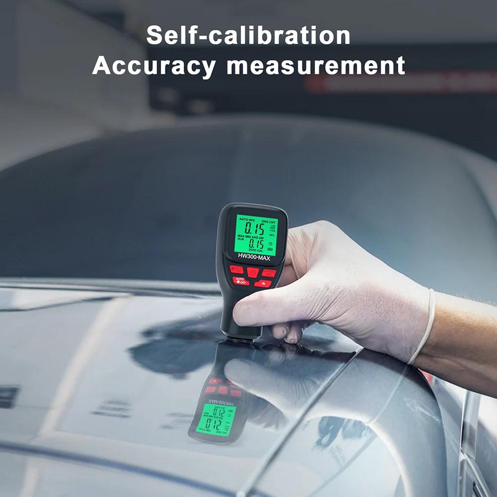 Automotive Thickness Gauge HW-300 PRO MAX Mini Car Paint Thickness Meter Electroplate Metal Coating Thickness Gauge 0-2000UM