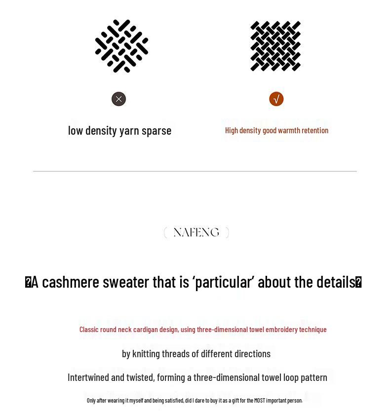 Women's Cashmere Knit Cardigan Coat - Twelve Gauge, Single Breasted, Round Neck, Loose Fit, Autumn/Winter.