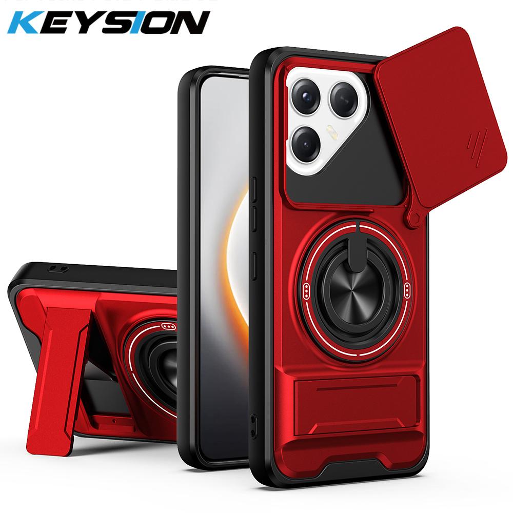 KEYSION Magnetic Phone Case for TECNO POVA 7 Ultra 5G 7 Pro Slide Camera Protection Upright Kickstand Ring Shockproof Back Cover