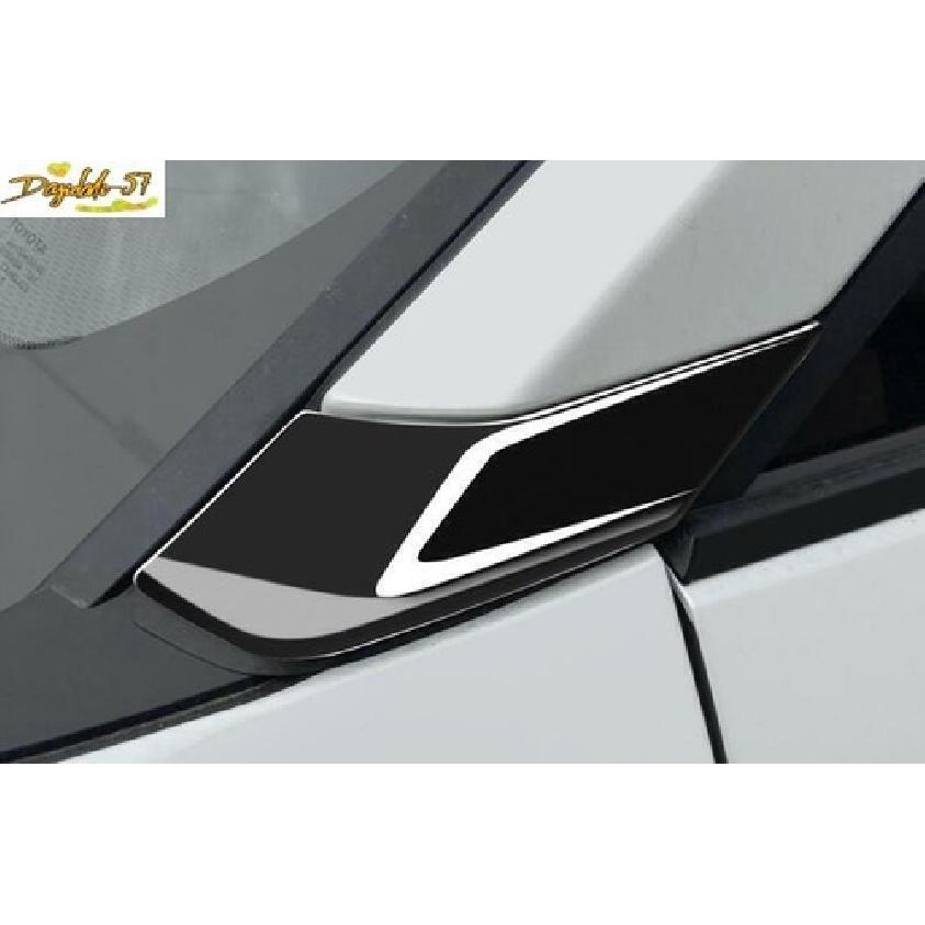 Black Fiber Exterior Window A-Pillar Trim For  Corolla Cross - 2PC New