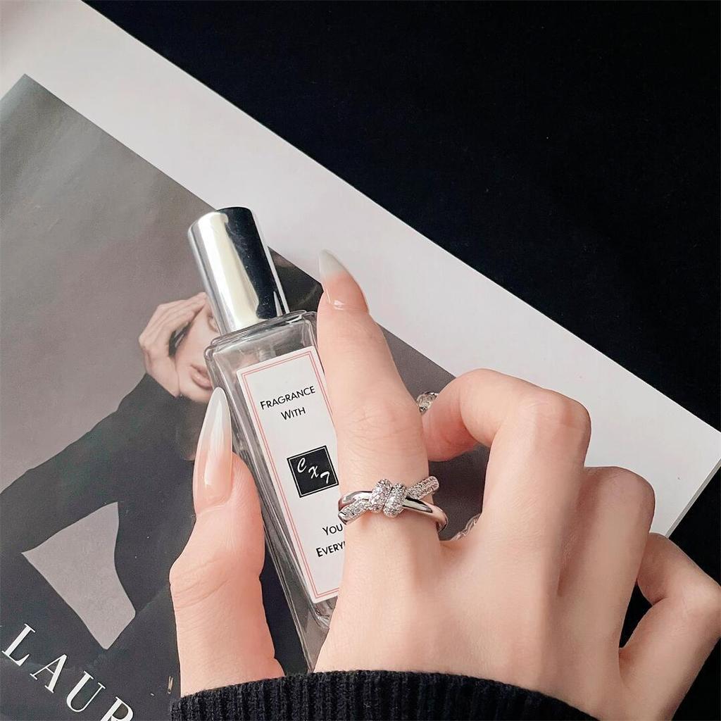Stylish, Simple And Exquisite Diamond-Set Open Ring, Bow, Personalized Light Luxury, Minimalist, High-End Sense, Niche Temperament Ring