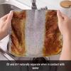 Thickened Bamboo Charcoal Dishcloth - Absorbent, Fine Fiber Dishwashing & Scouring Pad for Kitchen Oil Stains