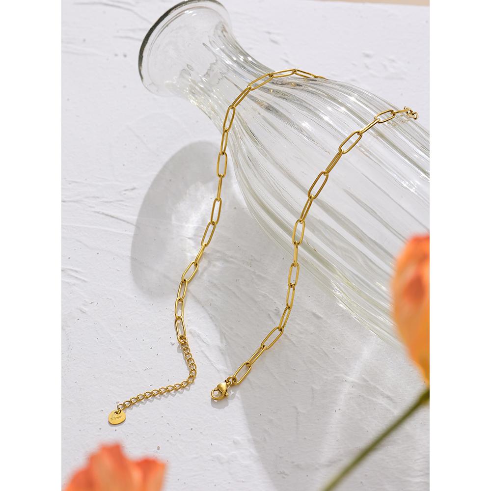 Yhpup Stainless Steel Natural Pearl Pendant Necklace Metal Chain High Quality Jewelry Gold Color Collar for Women Girls Gift