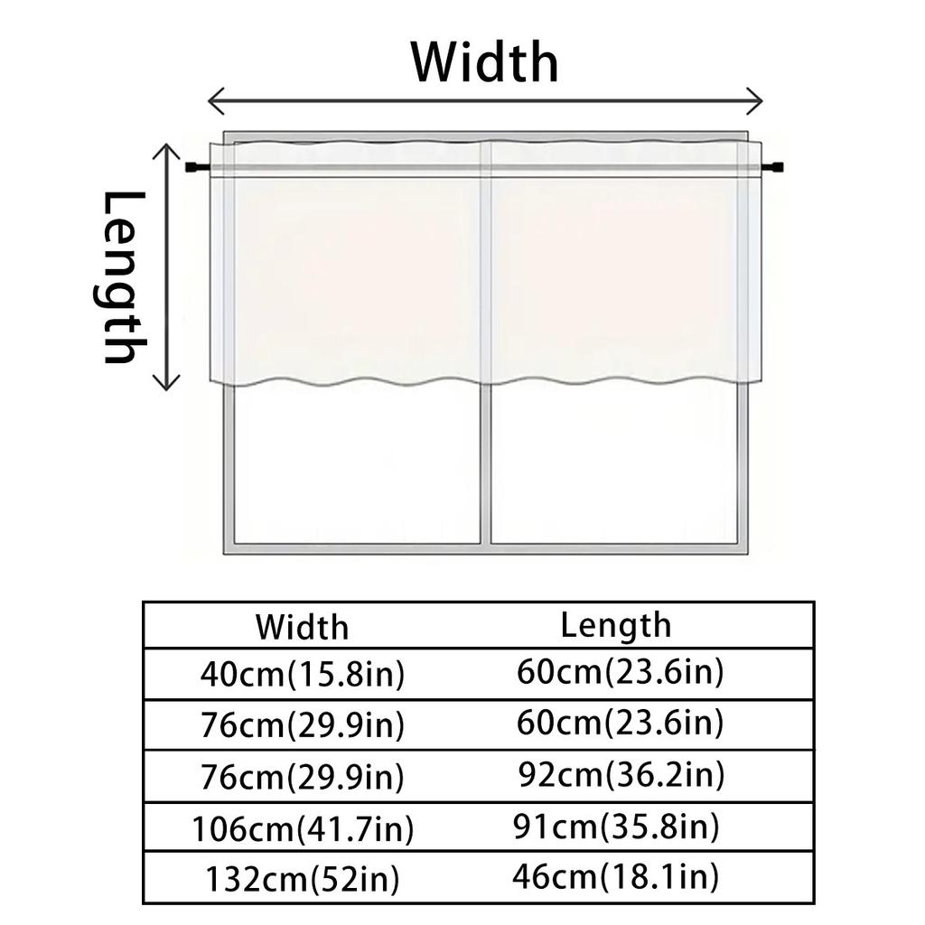 1 Place Bohemian-Style Thickened Short Curtain Rod PocketThermal Insulated Room Darkening Curtains Form Living Room, Bedroom, Study, Car, Kitchen