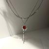 The Same Rose Necklace for Women, Niche Temperament, High-end Feeling, Sweet and Cool, Dark and Trendy Models for Girls