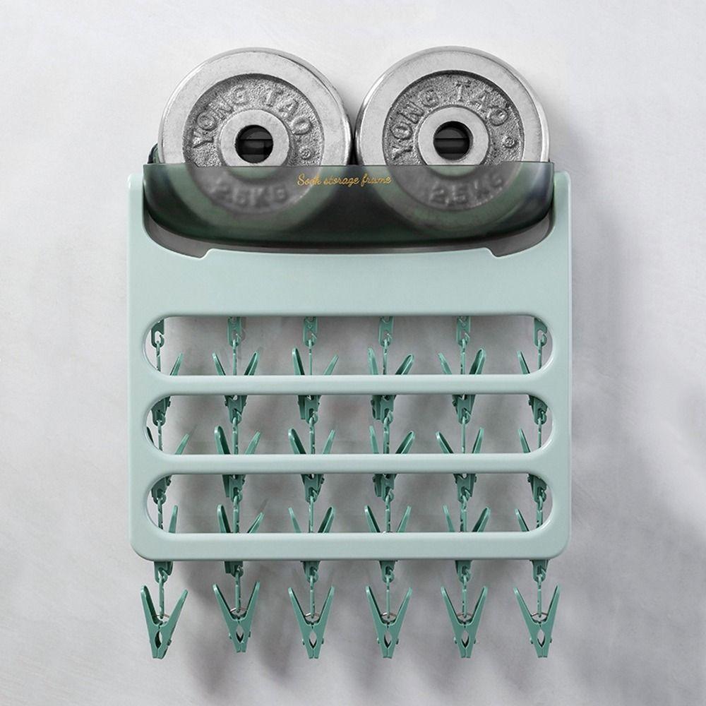 Windproof 24 Clips Clothes Hanger Plastic Cloth Drying Rack Underwear Drying Rack for Home