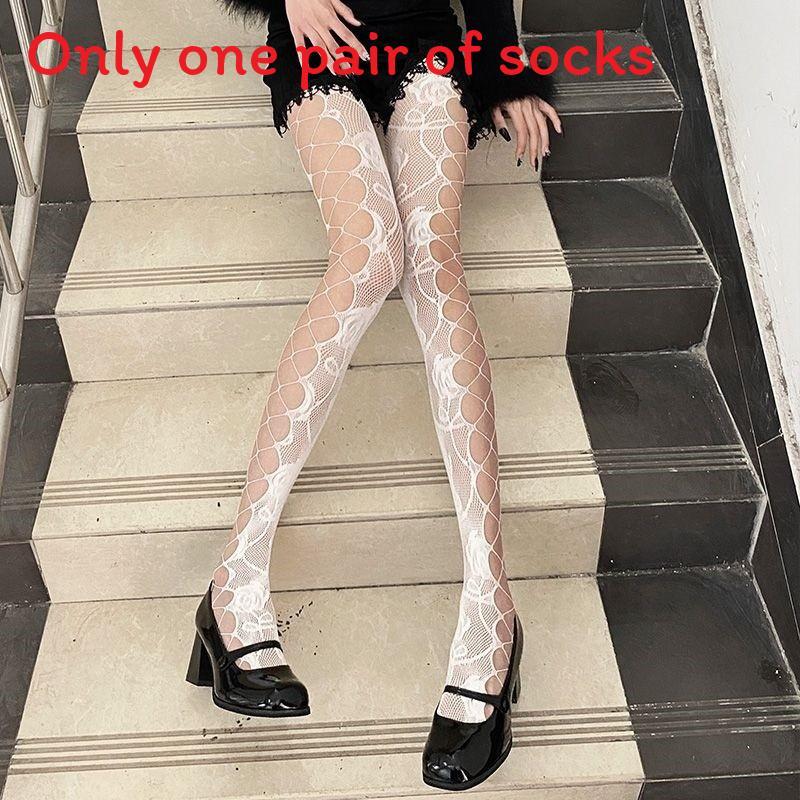 Vintage Lace Flower Mesh Stockings For Women With Sheer Hollow Floral Design For Spring Fashion