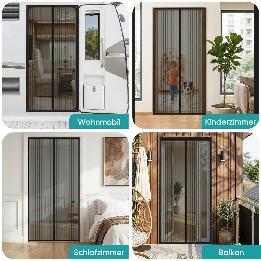 70/90*200cm Mosquito-proof Door Curtain, No-drill Magnetic Partition Curtain, Bedroom and Home Screen Door with Magnetic Closure