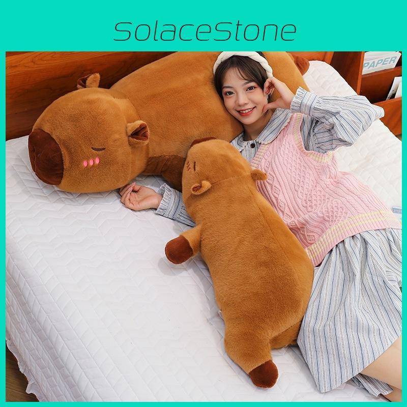 Soft Short Plush Capybara Cuddle Pillow Ideal For Sleepovers And Bedroom Decor 50cm And 90cm Sizes