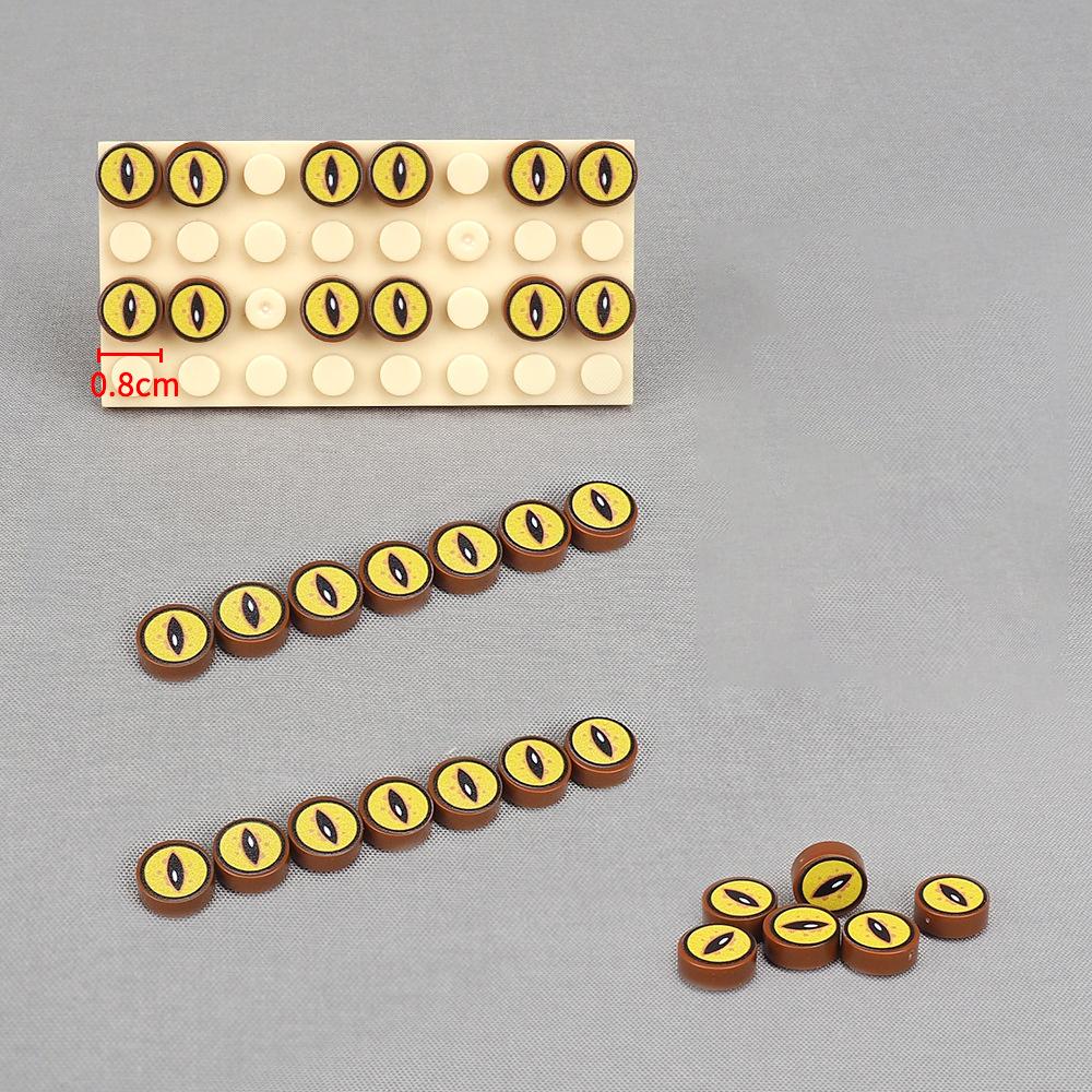 Non-Toxic Moc 10Pcs 98138 Printed Doctor'S Magic Eye Building Blocks Horror Snake Eyes Compatible Board Bricks Particle Toys Children Gift