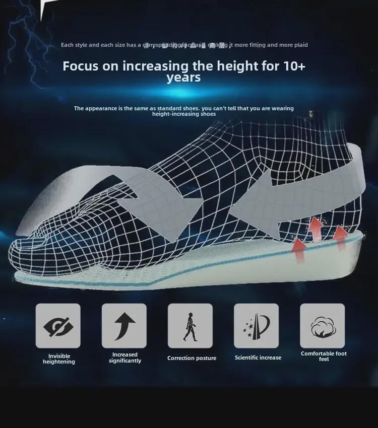 Unsichtbare, höhenverstärkende Herren-Sneaker: 12 cm High-Top, 10 cm lässiges Canvas, trendige Schuhe mit dicker Sohle, COS.