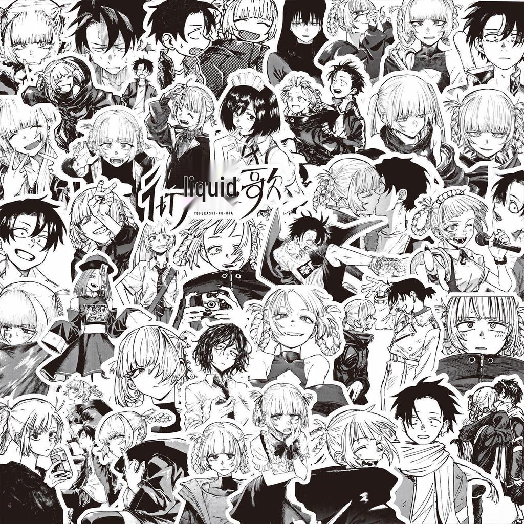 1000 schwarz-weiße Anime-Aufkleber: Demon Slayer, One Piece & mehr zur Notizbuch-Dekoration