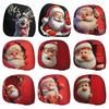 Soft Elastic Car Headrest Covers Christmas Cover, Stretch Santa Deer Print Auto Travel Decor Protector, Universal Fit Holiday Interior for Most