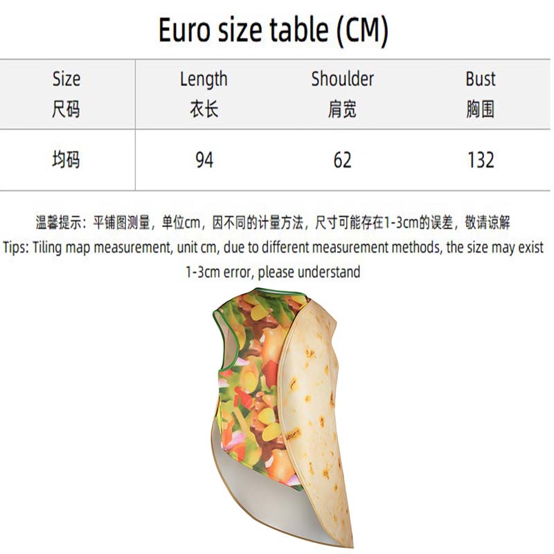 

Реалистичный костюм тако Пушистый блинчик косплей на Хэллоуин Наряды для буррито Для угощения или гадости Делюкс набор Смешной костюм буррито One Size