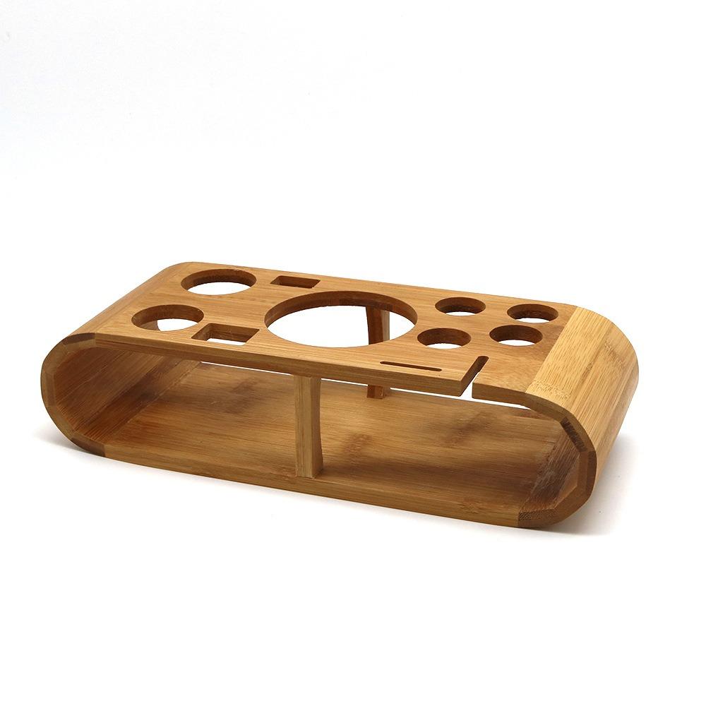 10-piece stainless steel cocktail shaker set with bamboo stand