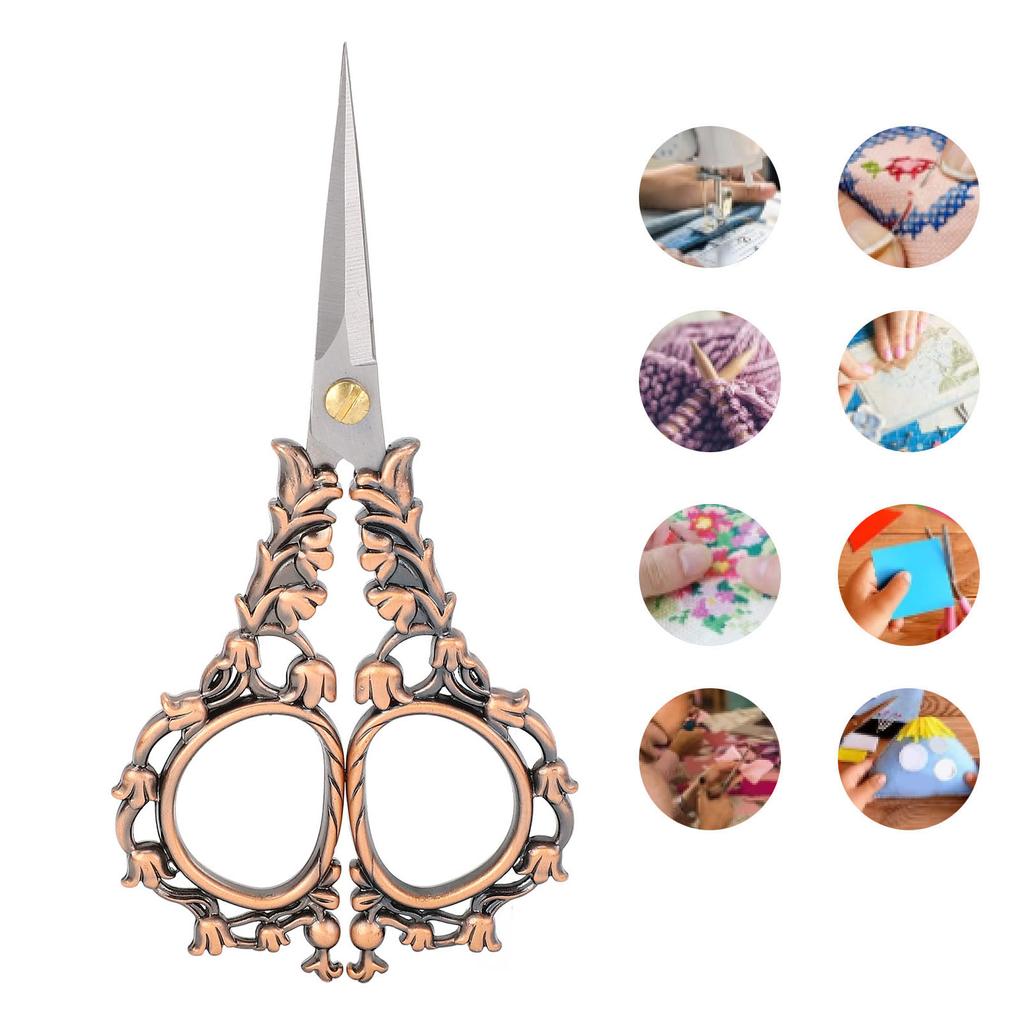 Sewing Embroidery Scissors Vintage European Design Shear for Fabric Weaving Stitching Paper Cutting