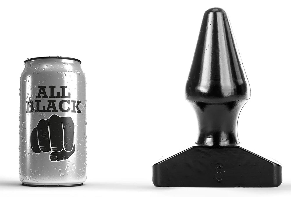 Plug AB77 Pop6 All Black 12 x 6cm - All Black - Plug Anal
