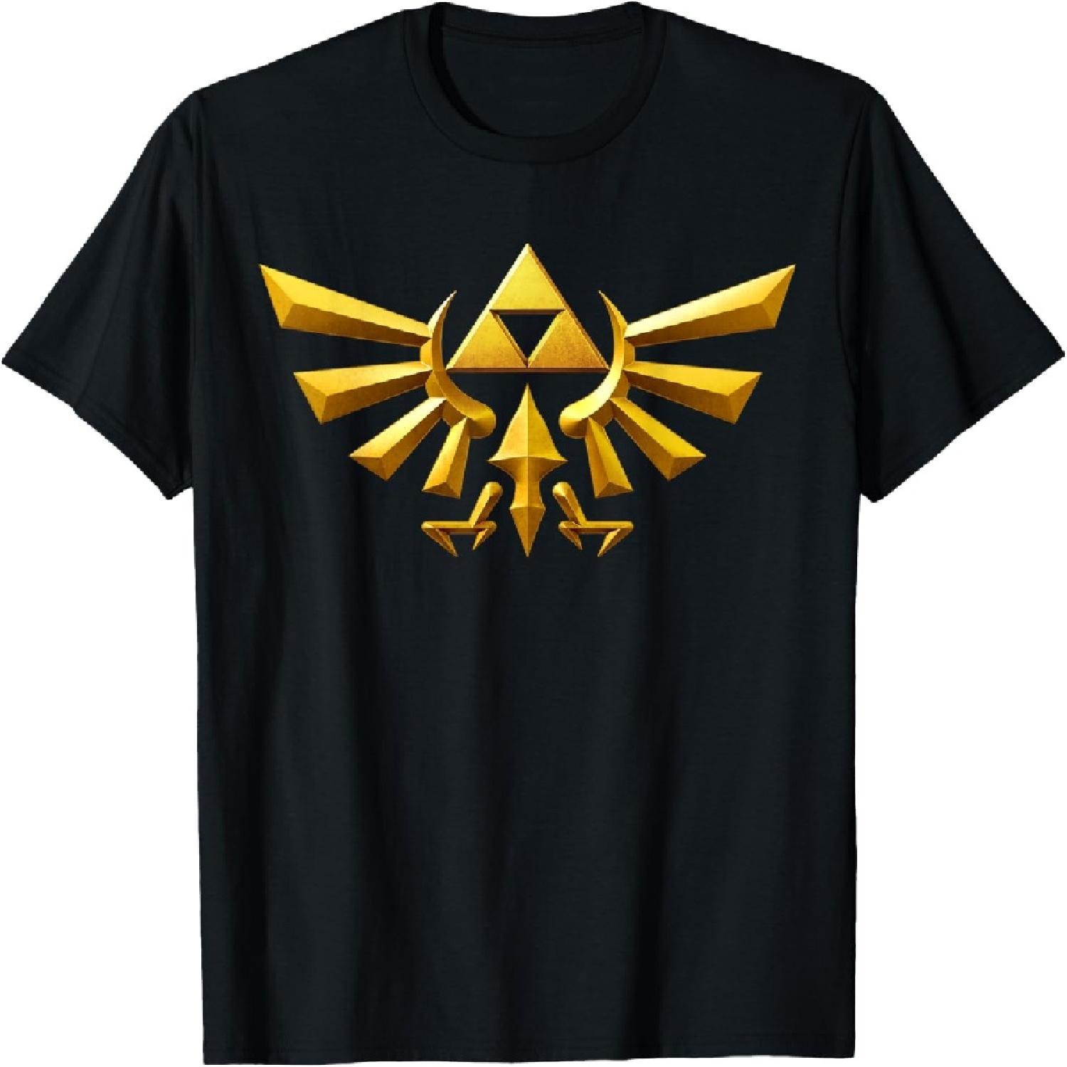 Nintendo Zelda Hyrule Crest Iconic Golden Triforce T-Shirt T-Shirt S