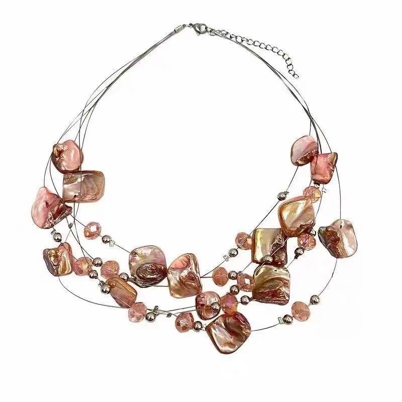 Irregular-shaped Pebble Necklace for Women, New Style, Exaggerated, Multiple Layers, Collar Chain, Neck Chain