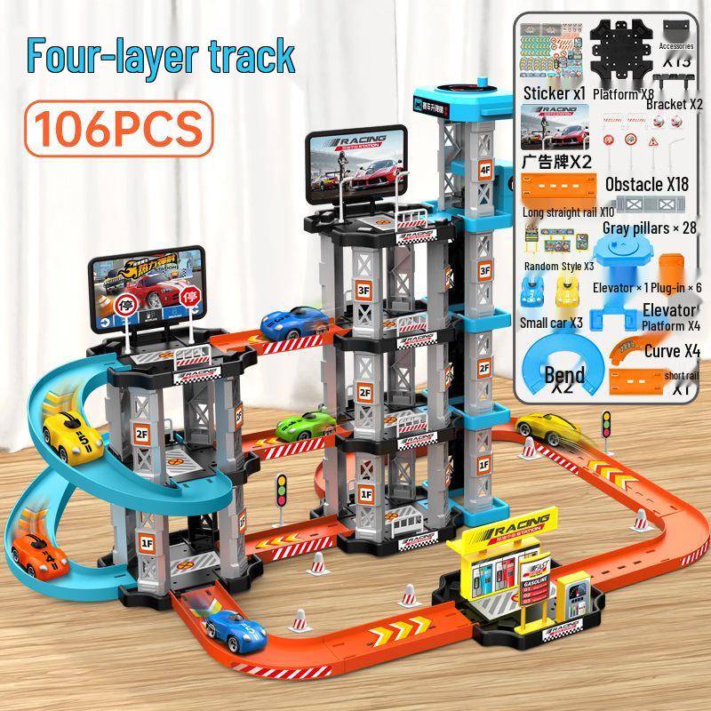 Kids' DIY Racing Car Slide Track Educational Assembly Toy