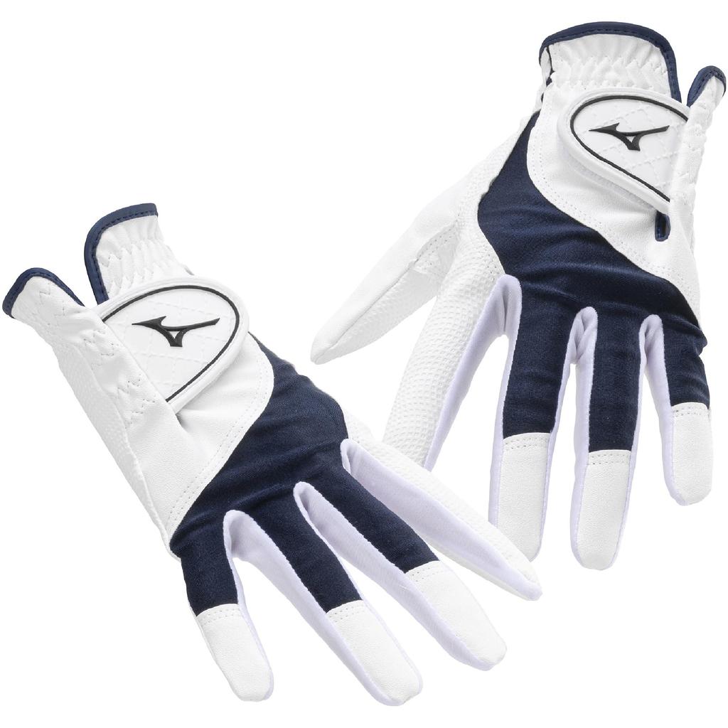 Mizuno Efil Golf 5MGWB554 Women's Gloves, Ambidextrous, White/Navy, 18cm,