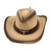 Western Cowboy Straw Hat Men And Women Ethnic Spring And Summer Travel Windproof Sunscreen Straw Hat