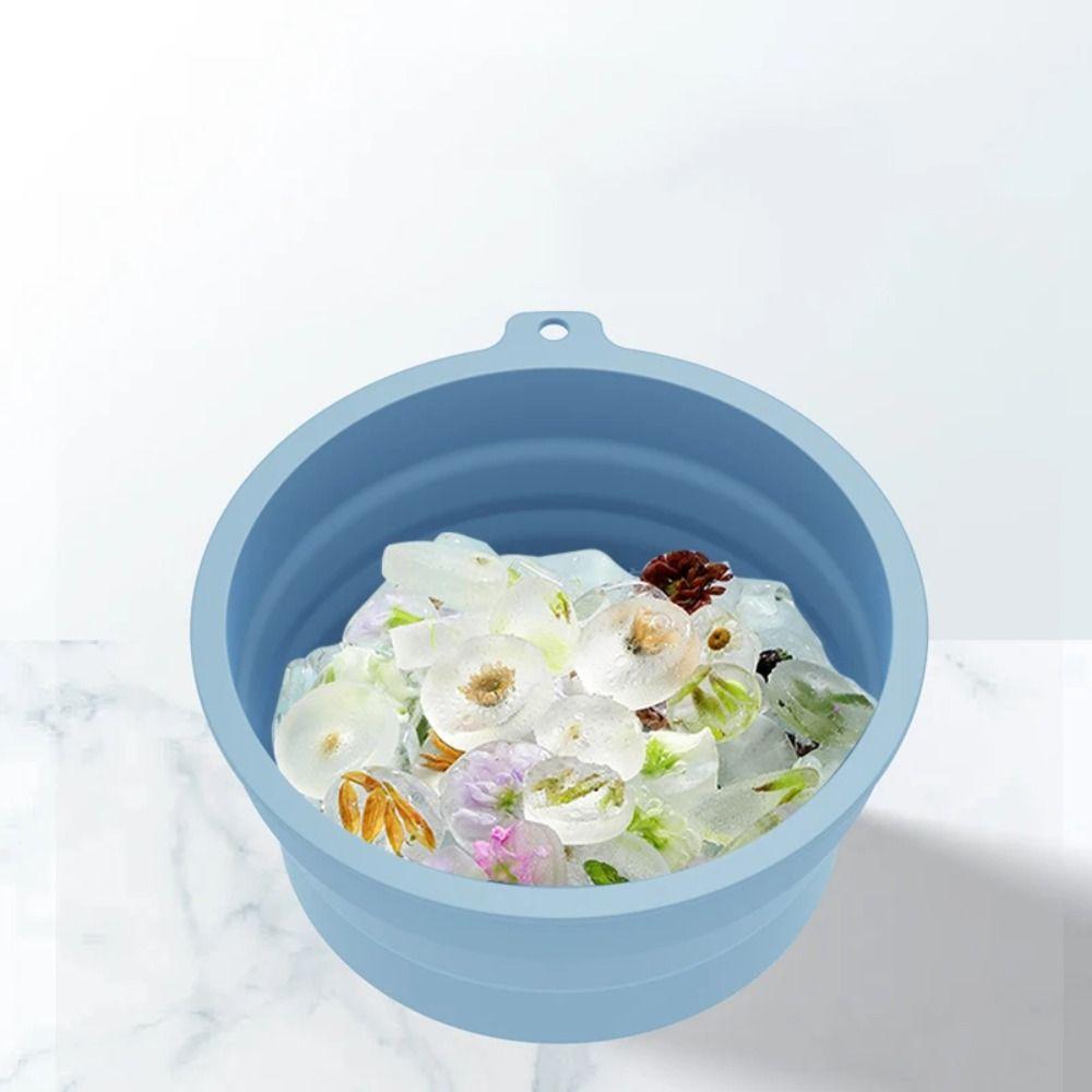 New Foldable Face Ice Bath Bowl Silicone Built-in Ice Tray Portable Ice Basin Face Dipping Bowl for Women Girls